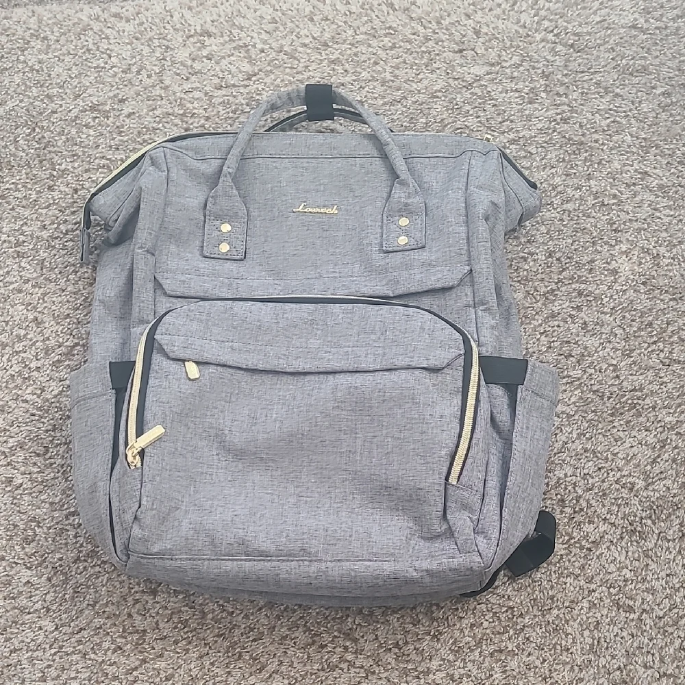 Lovook Gray Backpack with Gold Accents